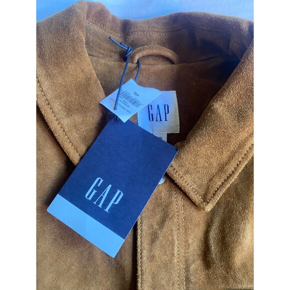 NWT Gap Suede Trucker Jacket Quilted Lining XXL Camel Leather 52-54 - Picture 6 of 9